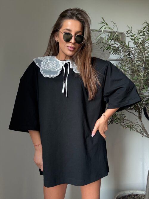 T-shirt oversize CHERRY z kolnierzykiem