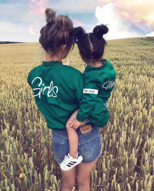 Komplet kurtek mama+ dziecko zielona Girls