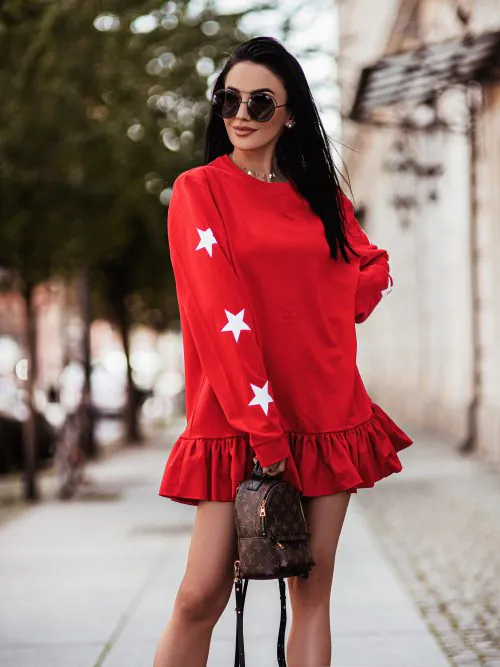 SUKIENKA STARS RED