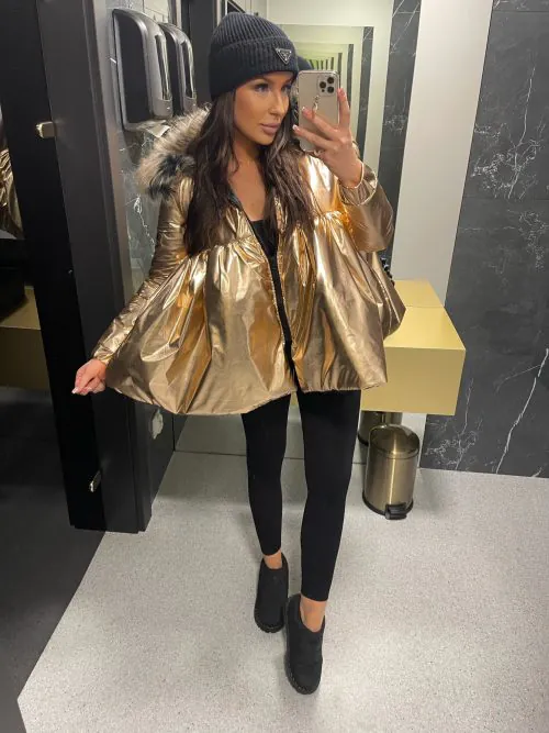 Ocieplana kurtka Aliana LATEX złota
