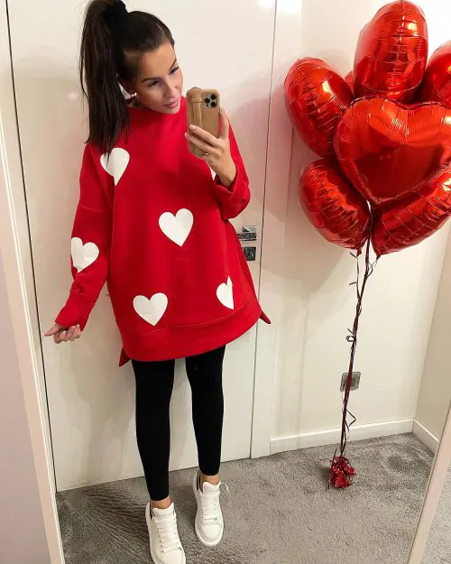 Czerwona bluza walentynkowa OVERSIZE