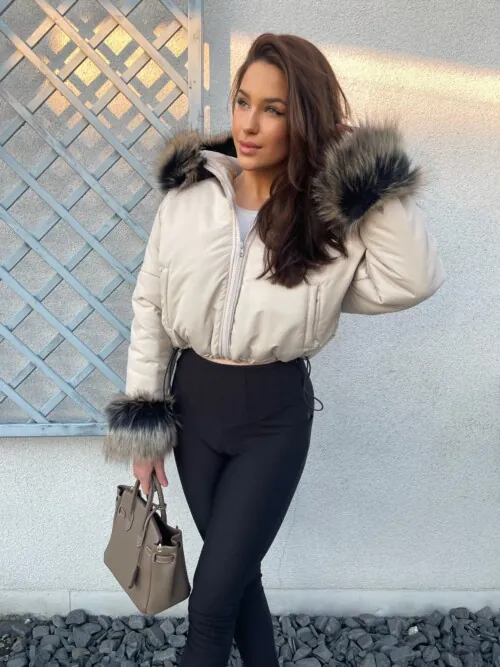 Kurtka ocieplana MINI BEIGE